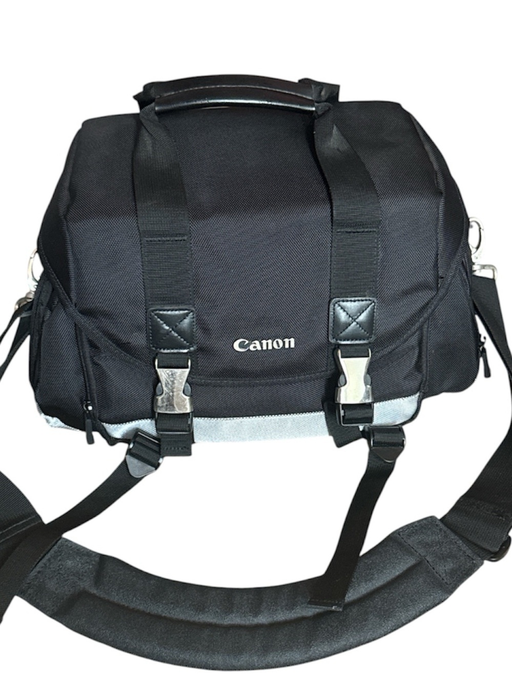 Canon Black and Silver Messenger Camera Bag